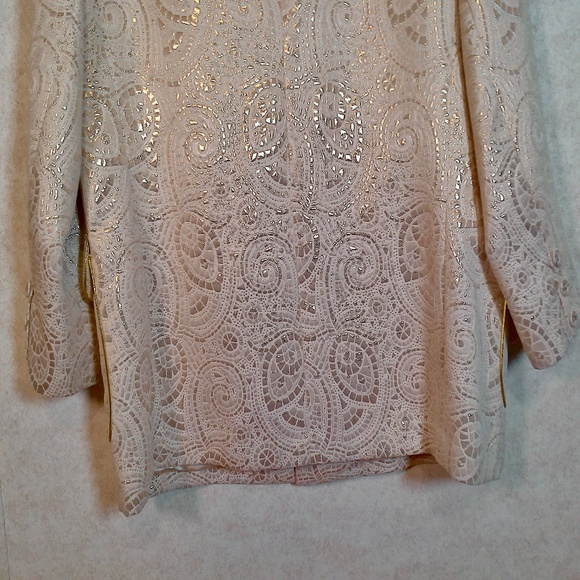 NWT Carmel Zhao Vintage Ivory&Gold lame Paisley Party Jacket w/Lining Mens Large - Picture 6 of 12